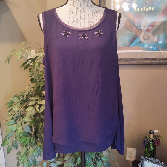 Simply Vera Purple Dressy Tank Size Large! - Picture 12 of 12